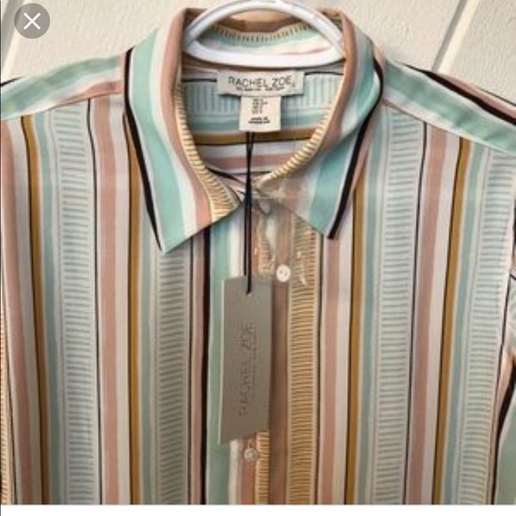 NWT Rachel Zoe striped long sleeve button down - Picture 2 of 3